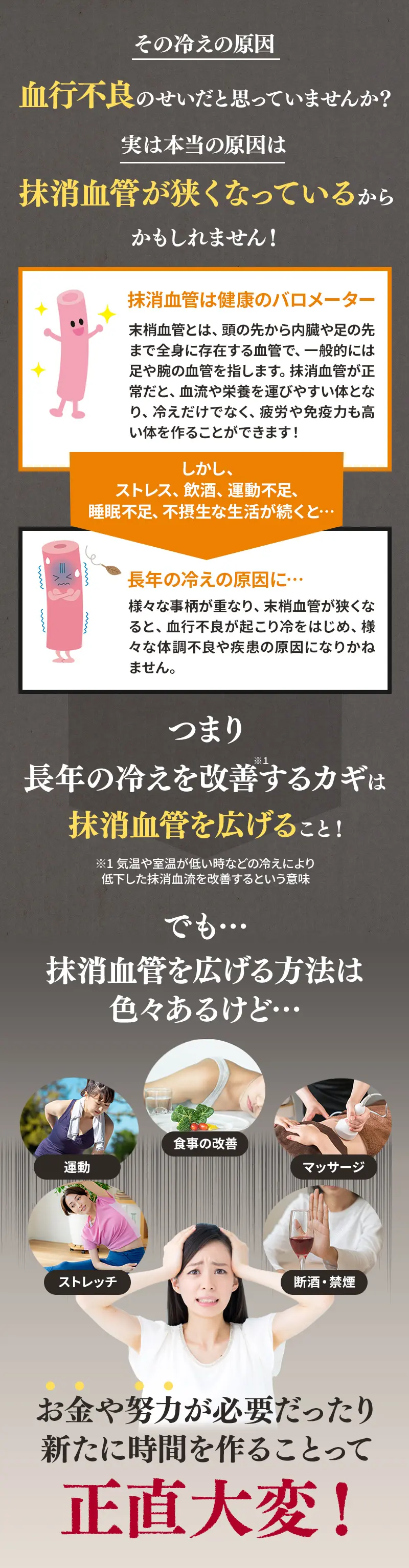 血行不良のせいだと思っていませんか？抹消血管が狭くなっているからかもしれません！